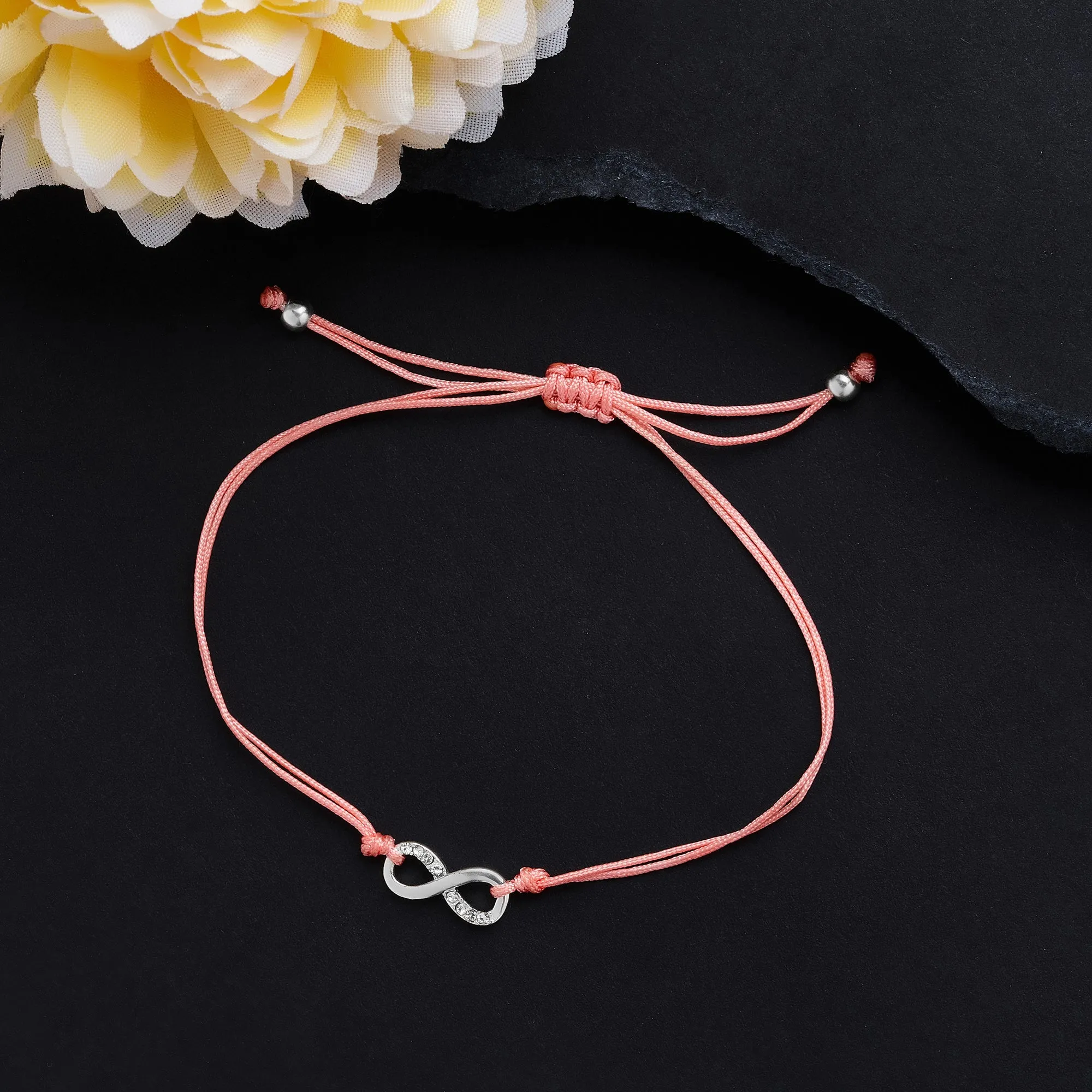 Accessorize London Women's Pink Eternity Friendship Bracelet