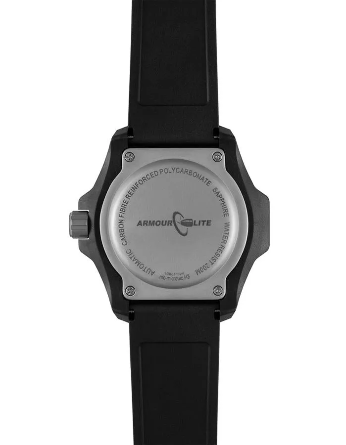 ArmourLite Caliber Series Automatic - Black Dial - Polycarbon Case - NBR Strap