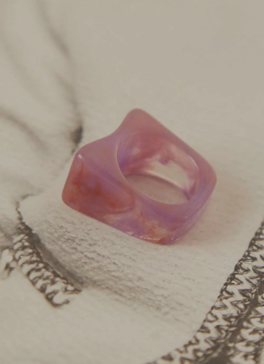 Art House Resin Ring - Pink