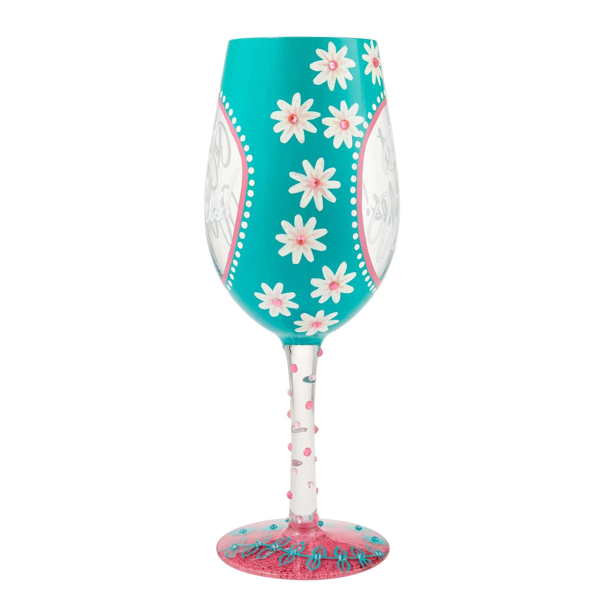 Best Wishes Hand Painted Wine Glass