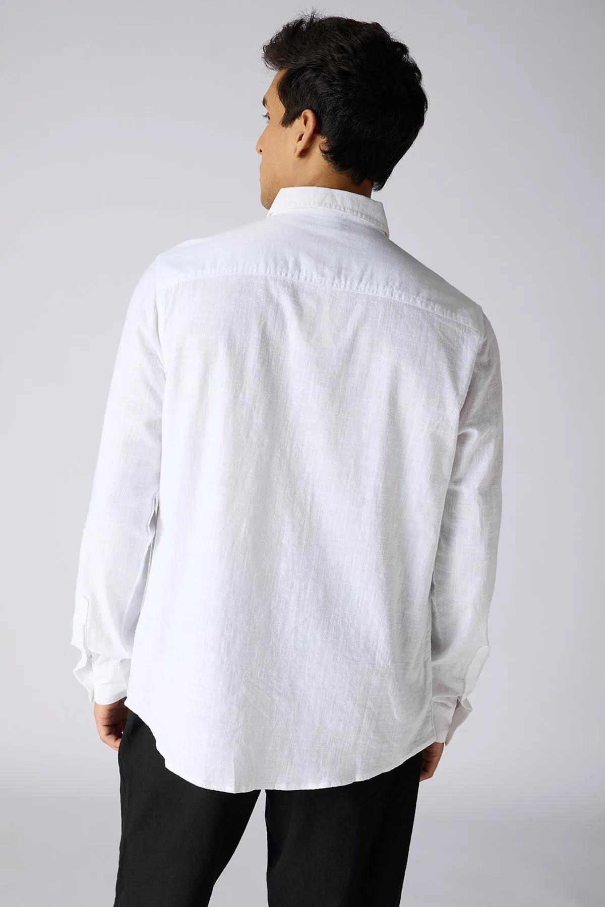 Blaze White Solid Men's Shirt