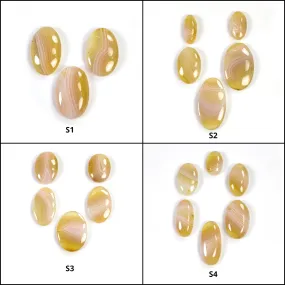 BOTSWANA AGATE Gemstone Cabochon : Natural Untreated Bi-Color Agate Oval Shape 20*14mm - 37*24mm 3pcs, 5pcs & 6pcs Lot