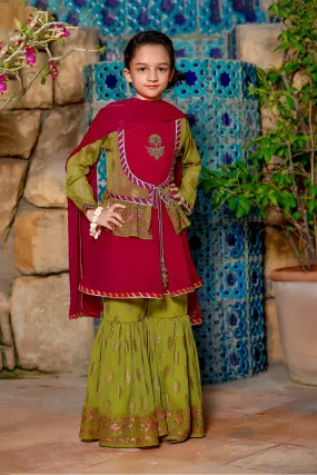 Chiffon Screen Printed Gharara Suit | Eid Affairs | G3038