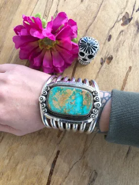 Contemporary Sterling & Turquoise Cuff