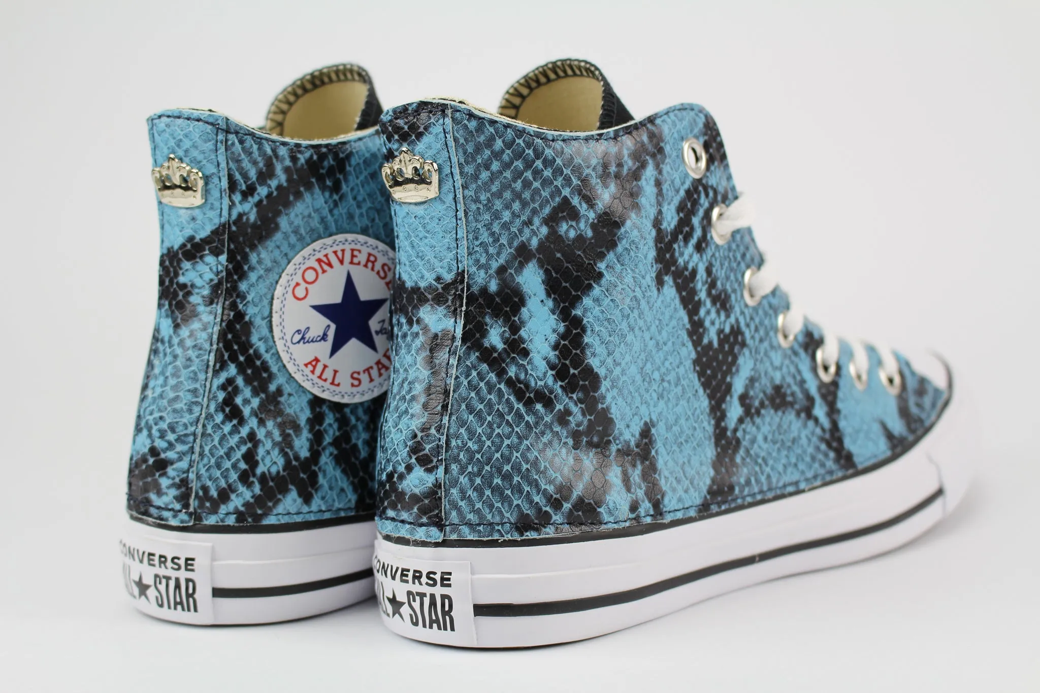 Converse All Star Black Pitone Azzurro