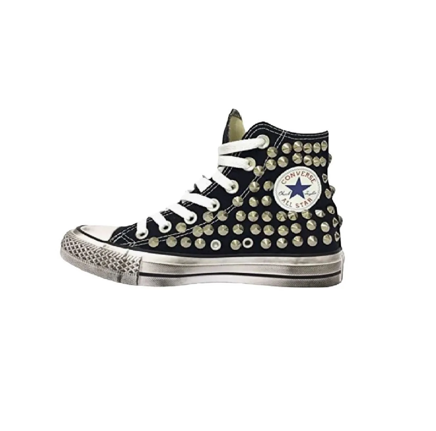 Converse All Star Nero Borchie Argento Vintage