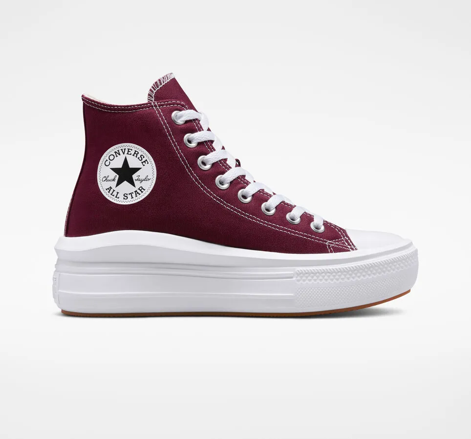 Converse Chuck Taylor All Star Move women's high wedge sneakers A02430C burgundy-white 