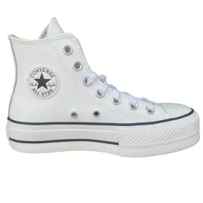 Converse high top sneakers in leather with wedge Chuck Taylor All Star 561676C white-black 