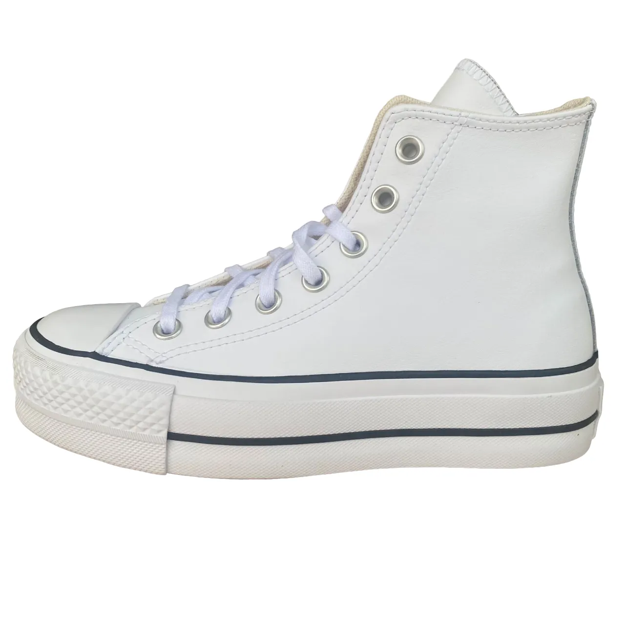 Converse high top sneakers in leather with wedge Chuck Taylor All Star 561676C white-black 