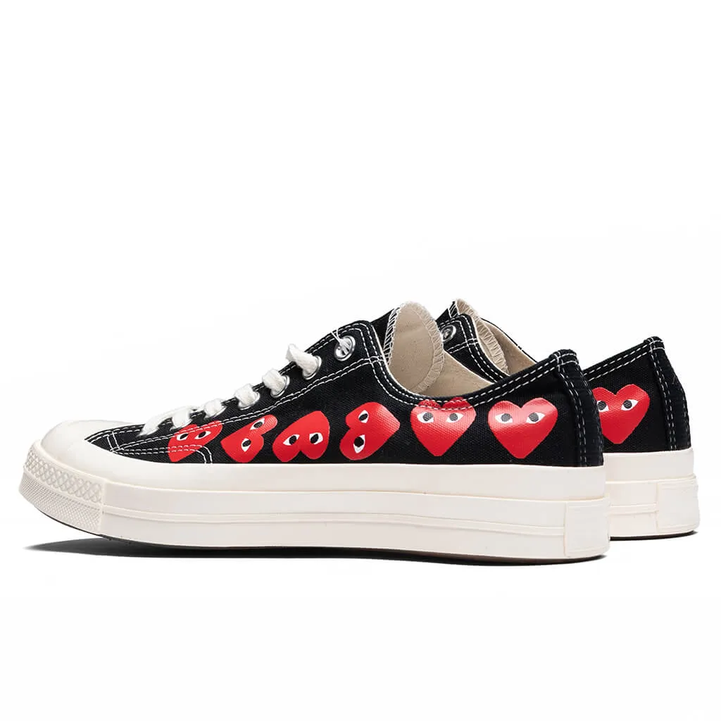 Converse x Comme Des Garcons PLAY All Star Chuck '70 Ox Multi Heart - Black/Red