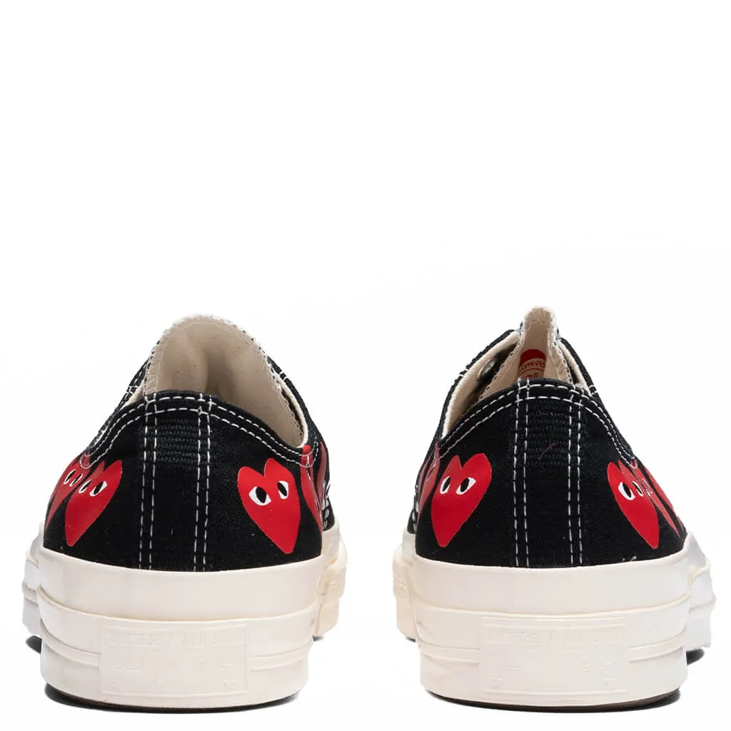 Converse x Comme Des Garcons PLAY All Star Chuck '70 Ox Multi Heart - Black/Red