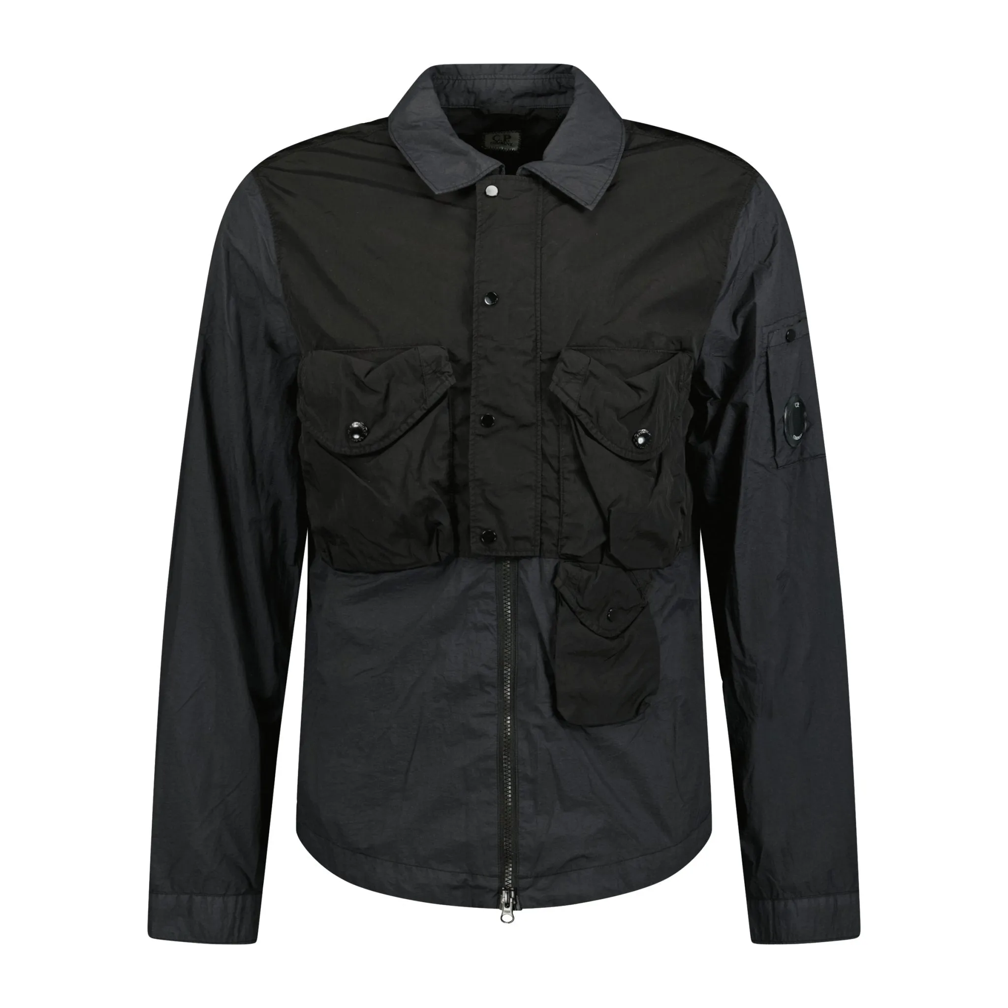 CP COMPANY Taylon-L Lens Chrome Zip-Up Jacket Black