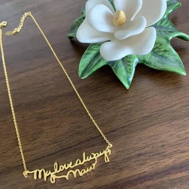 Custom Handwriting Necklace Personalized Signature Keepsake GIFT Memorial Meaningful Mother's Gift