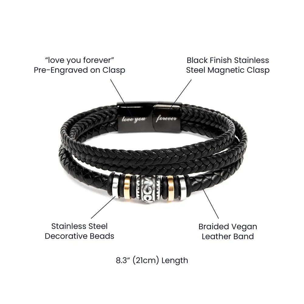 【Deal of the Month】To My Man Gift, Remember Whose King You Are, Love You Forever Men Bracelet