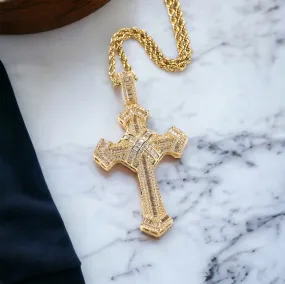 Diamond Criss Cross Crucifix Pendant