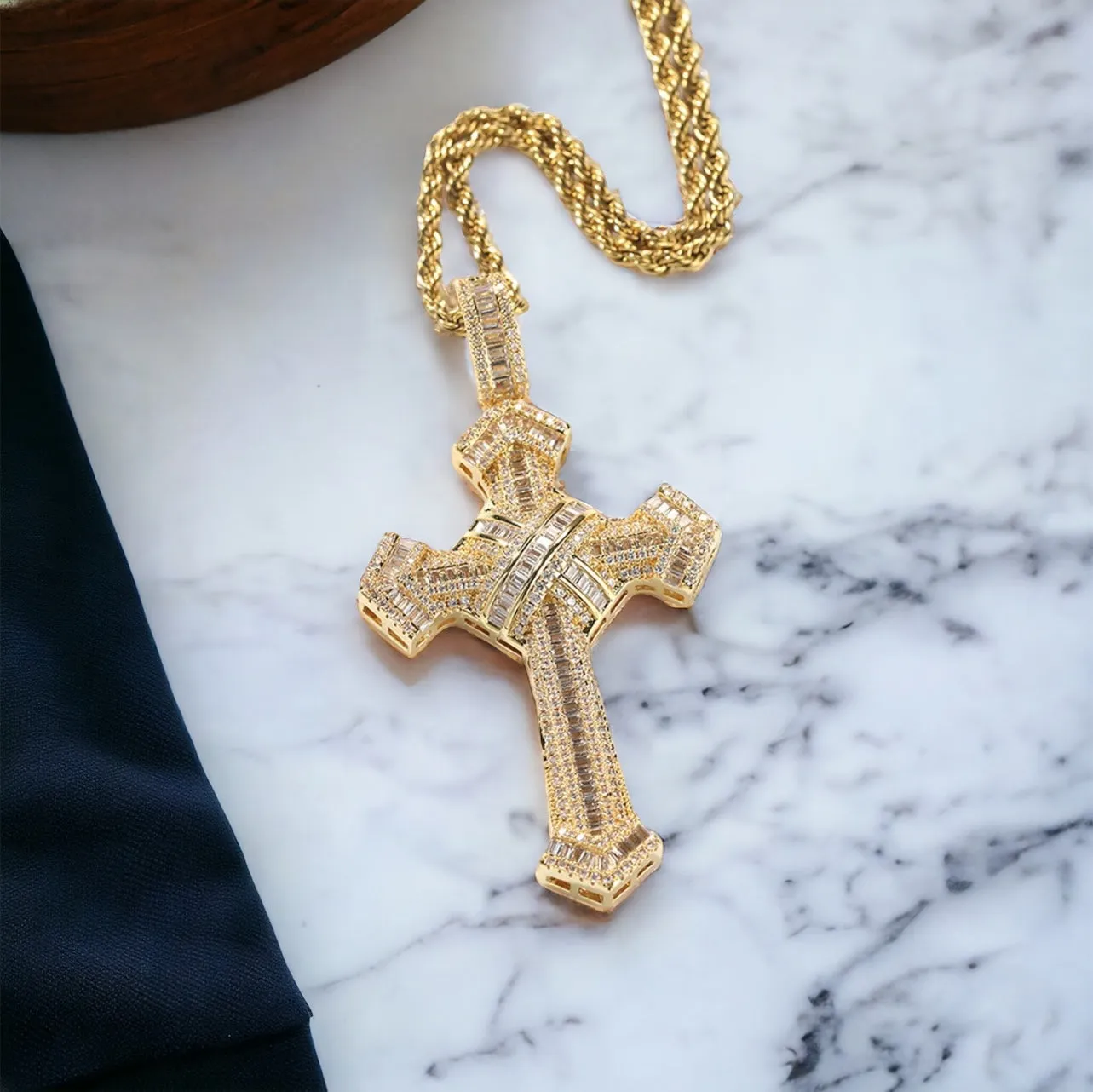 Diamond Criss Cross Crucifix Pendant