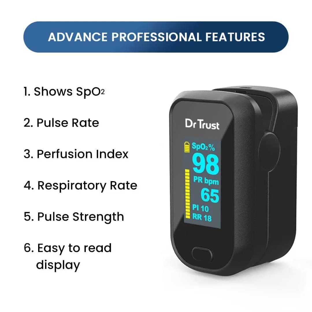 Dr Trust USA Finger Tip Pulse Oximeter Professional 210 Oxygen Check