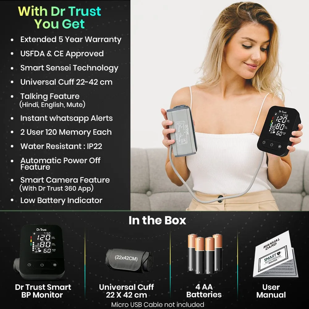 Dr Trust USA Smart Talking or No-Talking Automatic Digital BP Machine Blood Pressure Monitor - 101