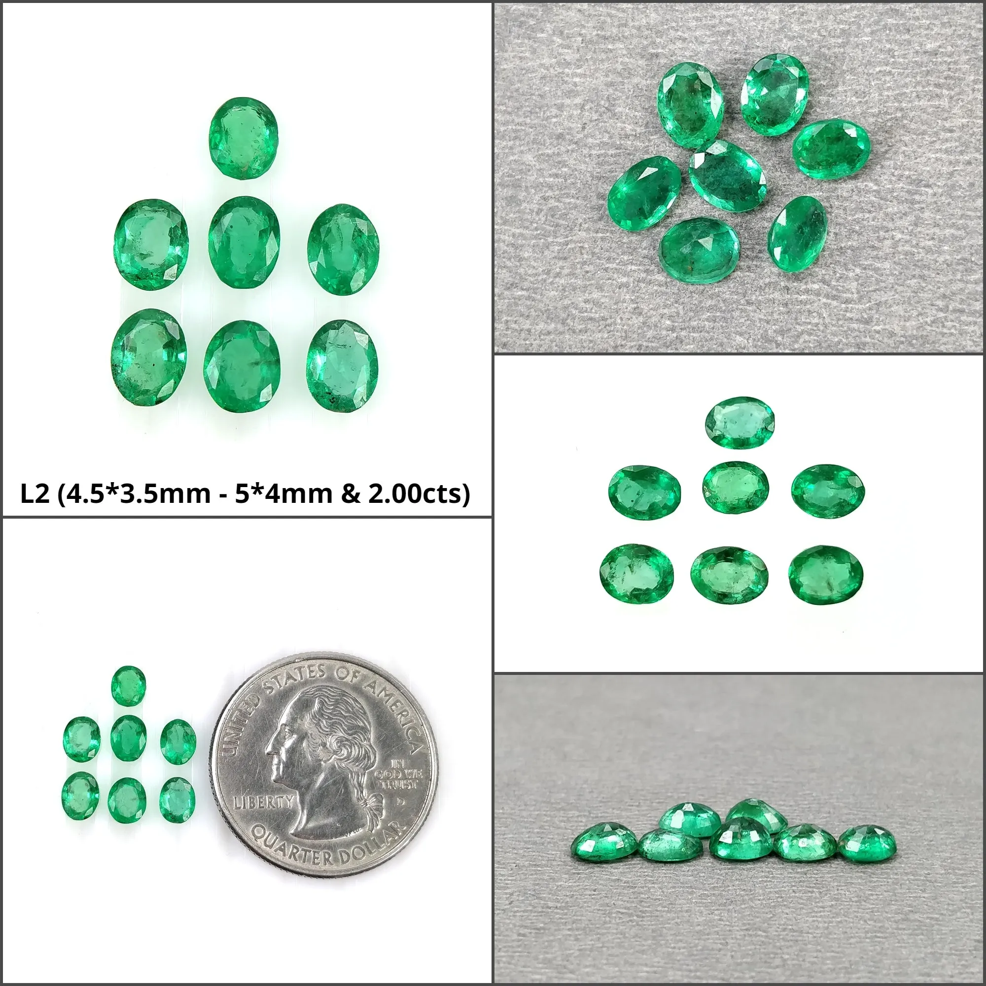 Emerald Gemstone Normal Cut : Natural Untreated Unheated Green Emerald Oval Shape 7pcs Lots For Jewelry