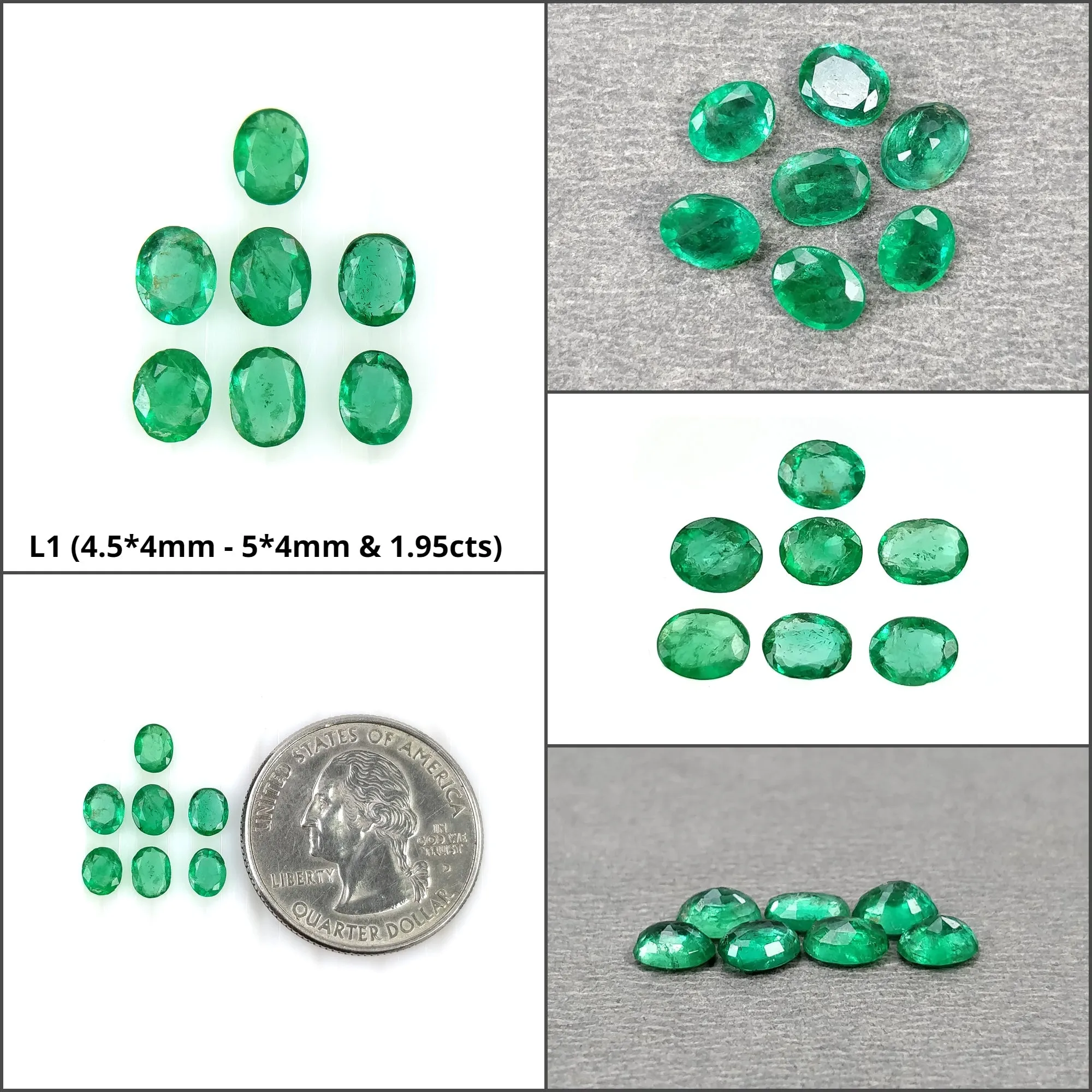 Emerald Gemstone Normal Cut : Natural Untreated Unheated Green Emerald Oval Shape 7pcs Lots For Jewelry