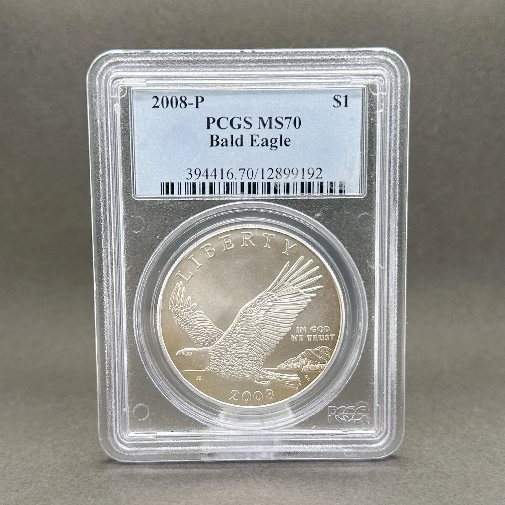 Estate 0.900 Fine Silver 2008 Bald Eagle $1 PCGS MS70 Dollar Coin