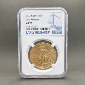 Estate 0.999 Fine 2022 Gold Eagle $50 Coin NGC MS70