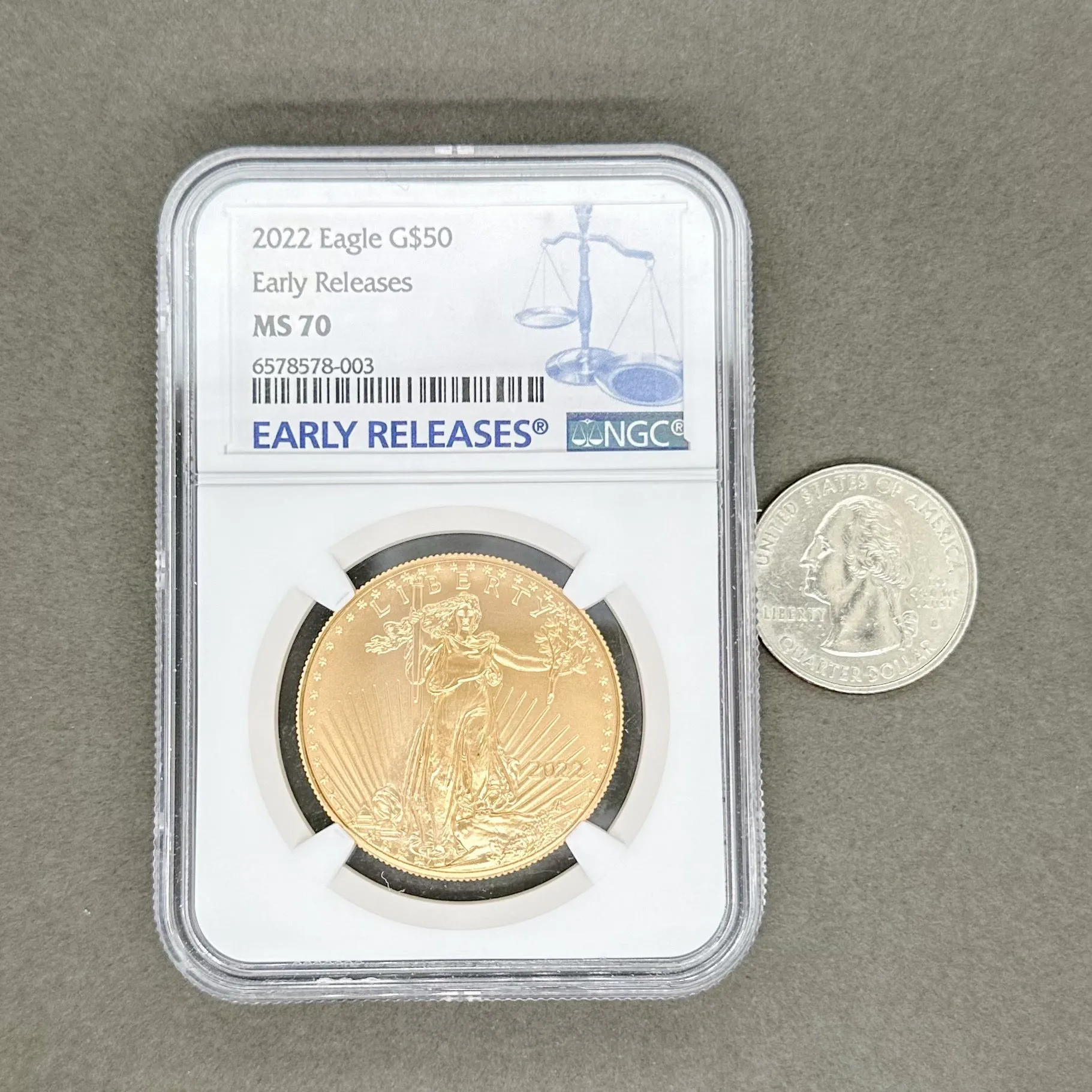 Estate 0.999 Fine 2022 Gold Eagle $50 Coin NGC MS70