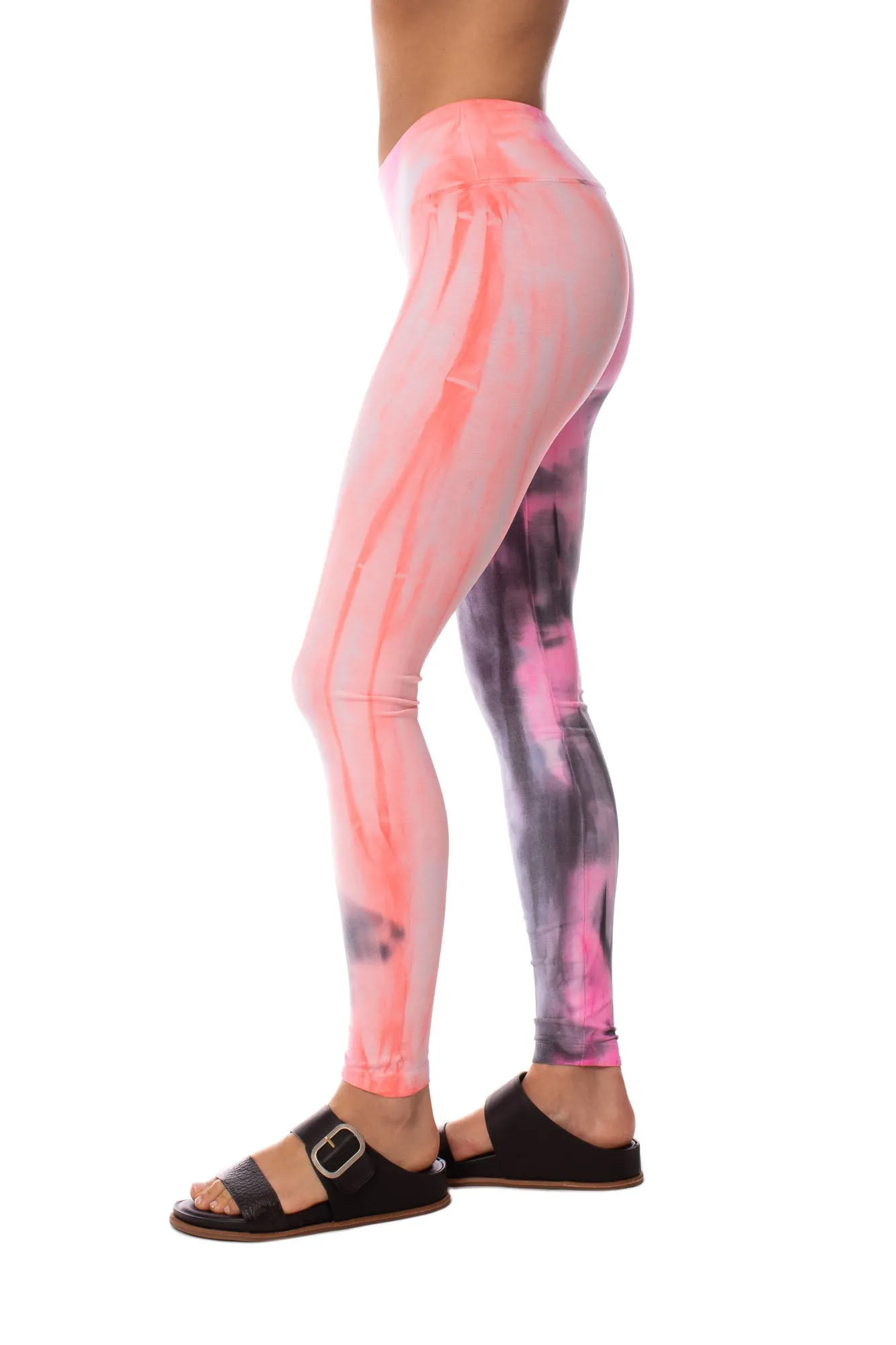 Flat Waist Ankle Legging (Style W-452, Tie-Dye Dreamsicle) by Hard Tail Forever