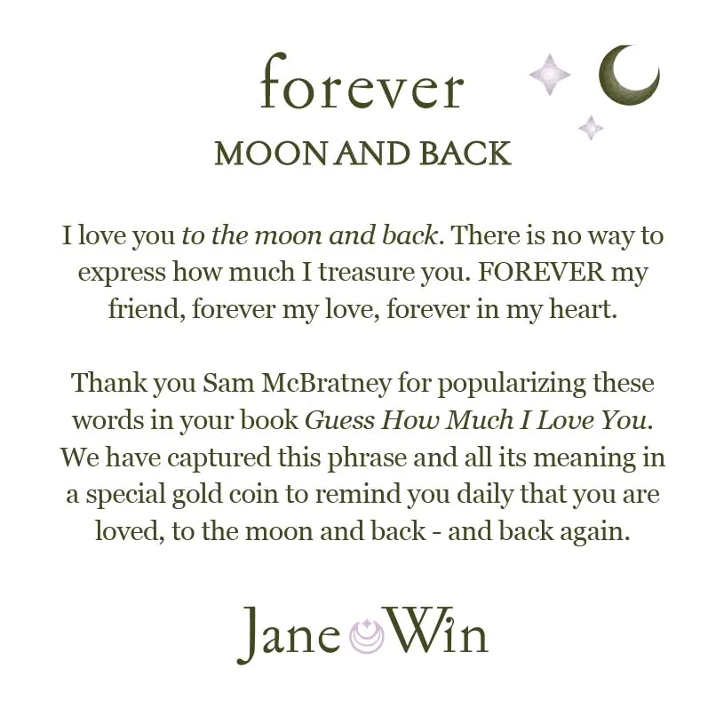 FOREVER Embellished Moon and Back Pendant Coin in 14k