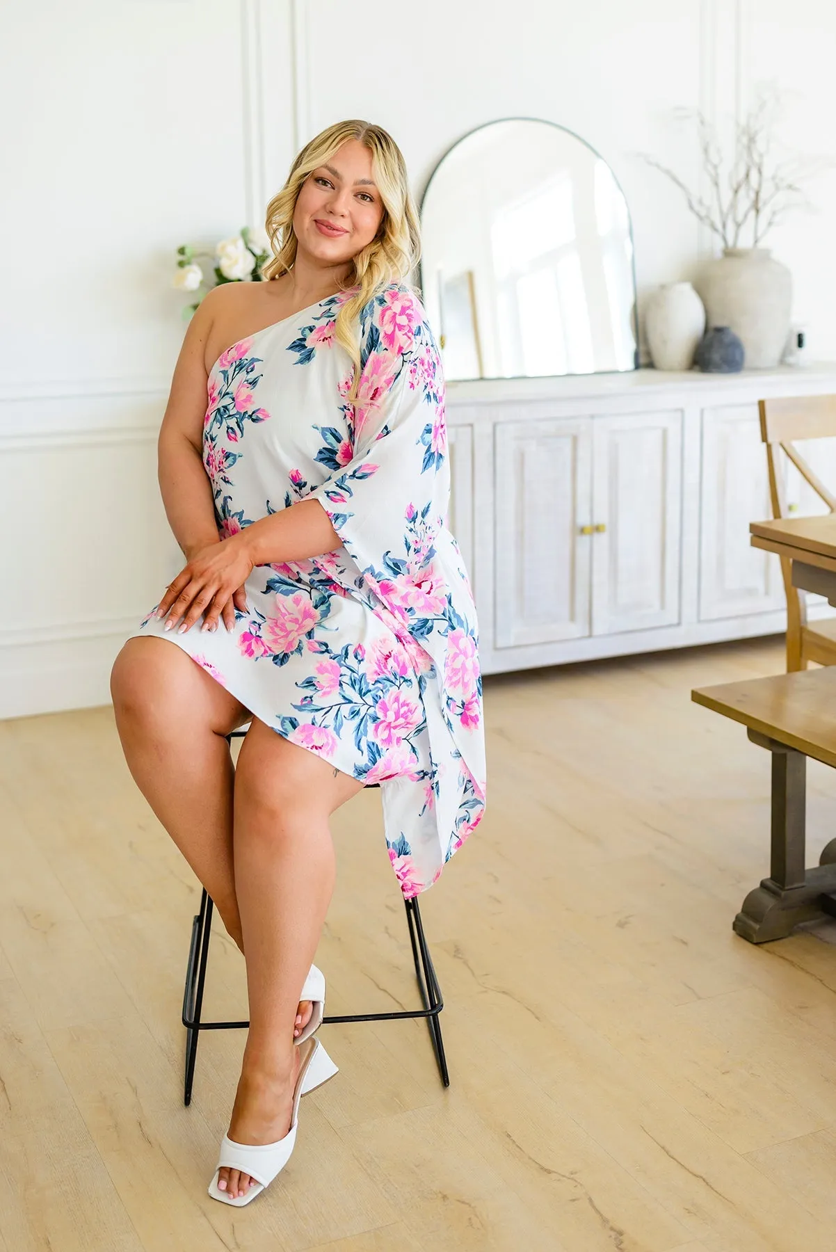 Forever Smitten Floral One Shoulder Dress