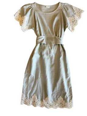 Geoffrey Beene Linen and Lace Dress