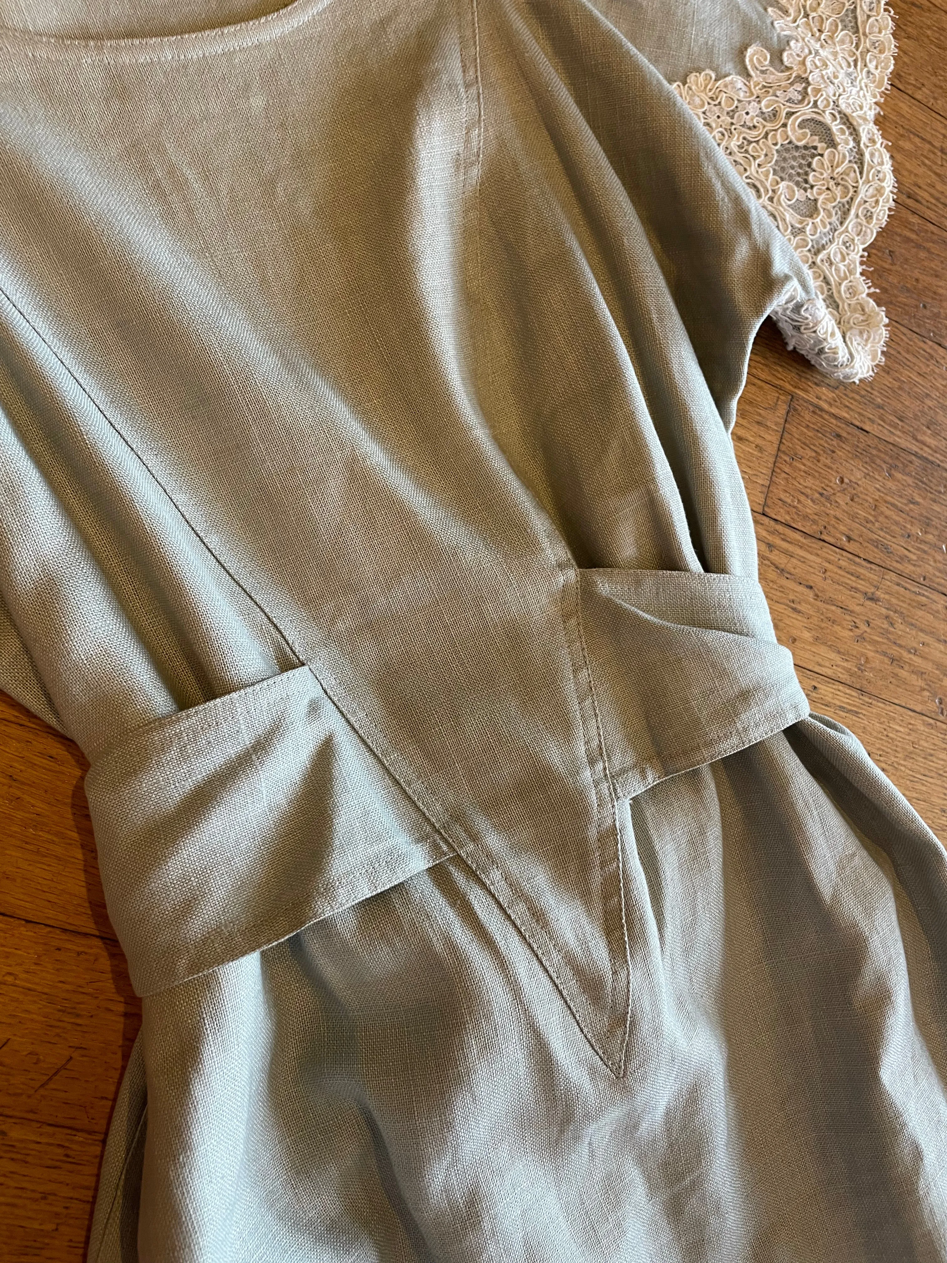 Geoffrey Beene Linen and Lace Dress