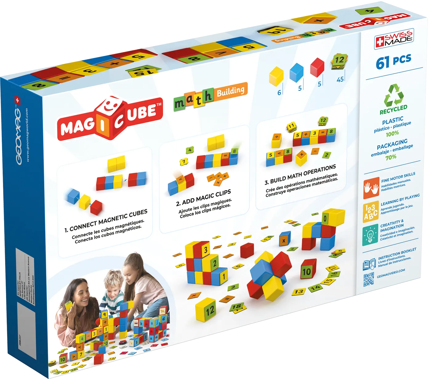 Geomag Magicube Math Building Recycled 61 pcs