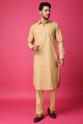 Golden Glow Textured Kurta