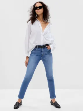 High Rise Vintage Slim Jeans With Washwell