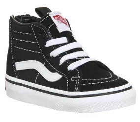 Kids Vans Sk8 Hi Zip Toddler Black White