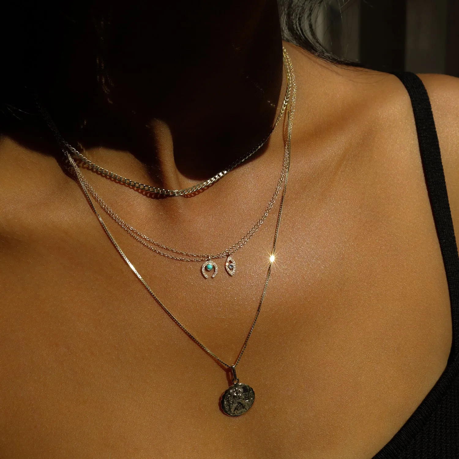 Luck Necklace | 14k Gold, Turquoise & Diamond