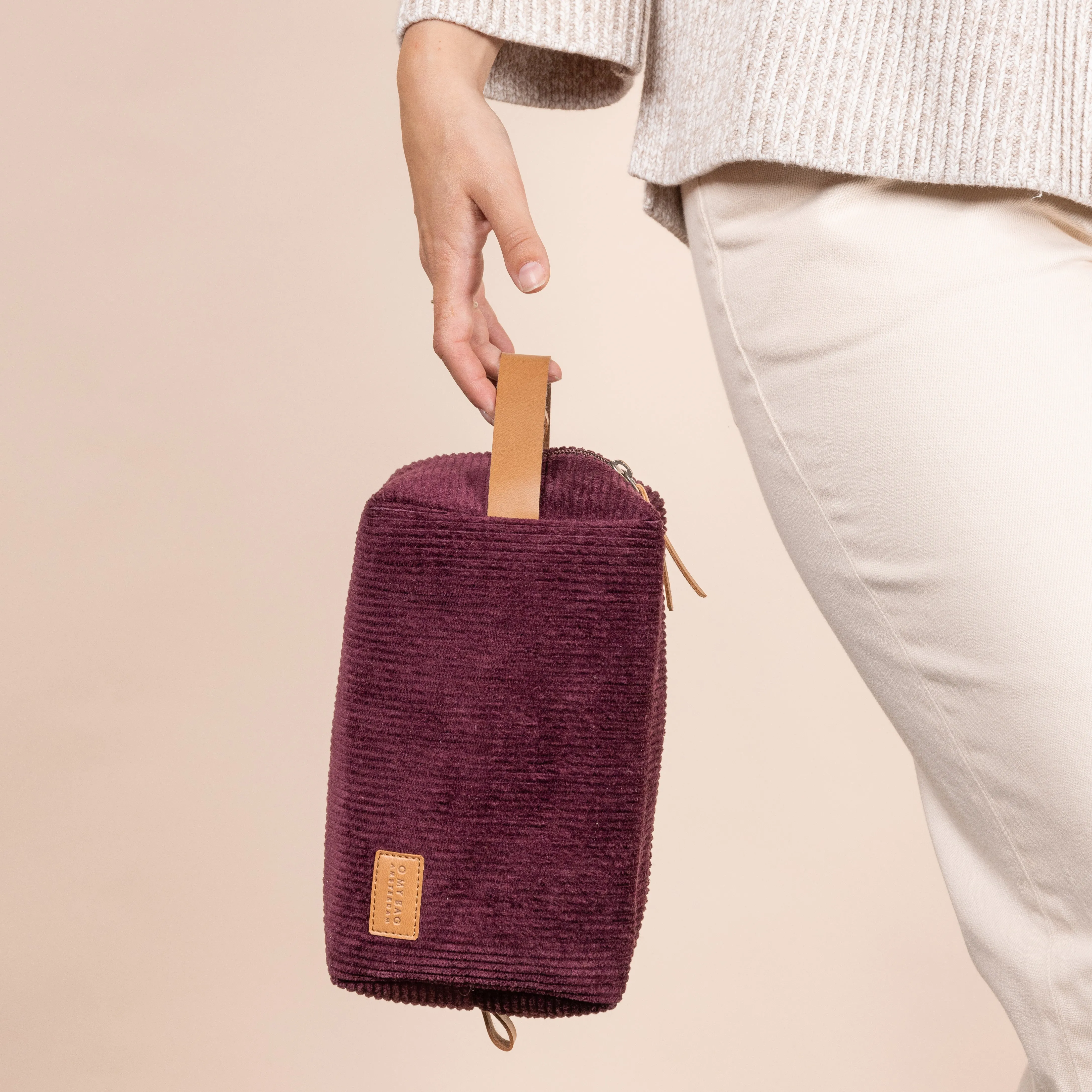 O My Bag TED necessr Stor - Burgundy Corduroy