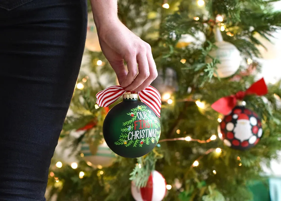 Our First Christmas Tree Glass Ornament