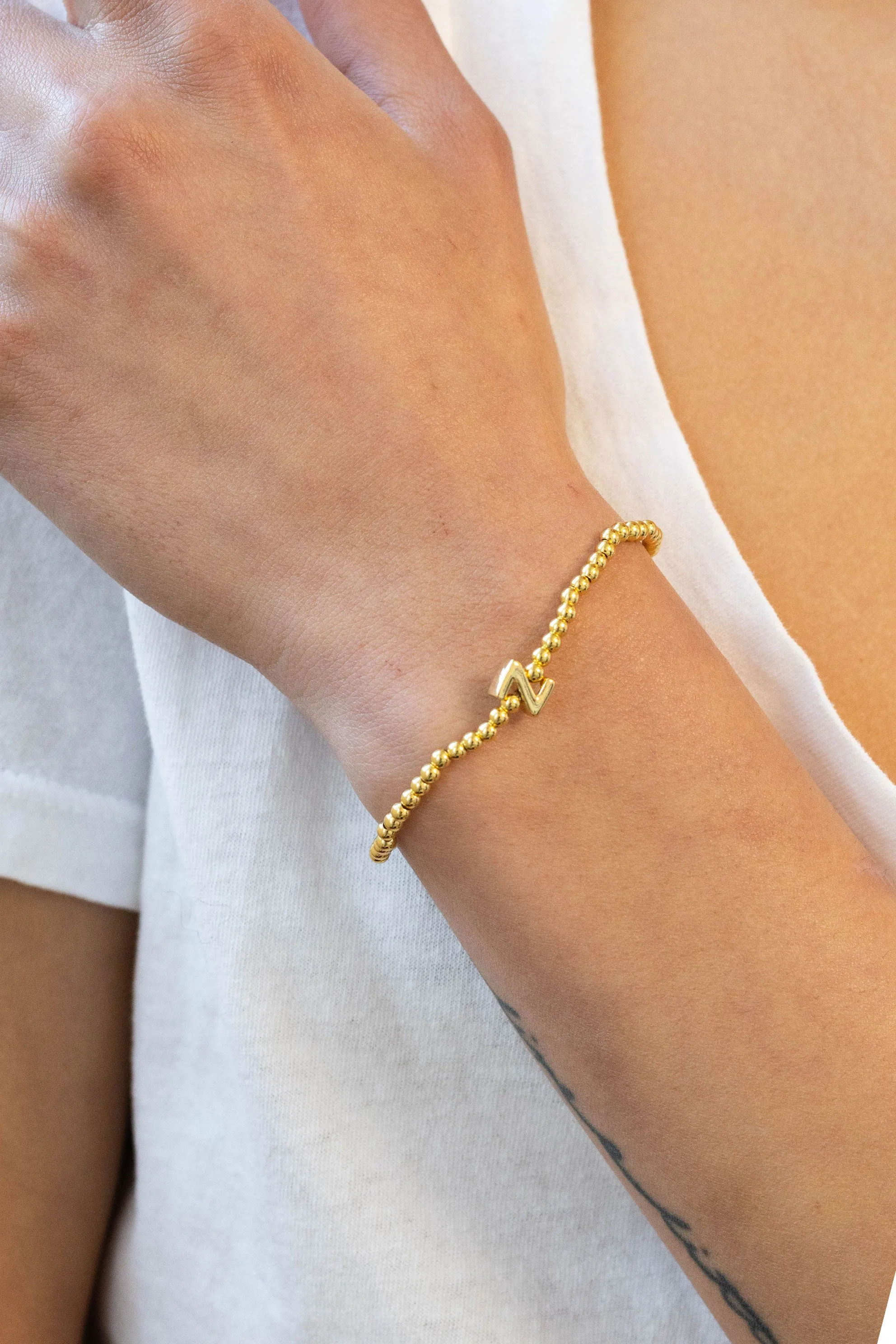 Paloma Initial 3mm Ball Bracelet