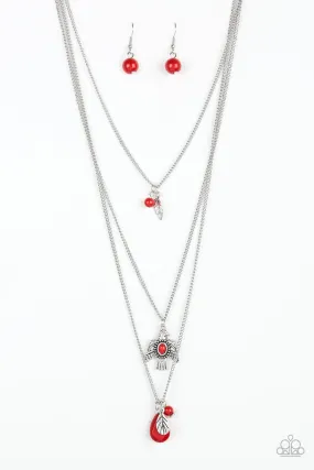 Paparazzi Soar With The Eagles - Red Necklace