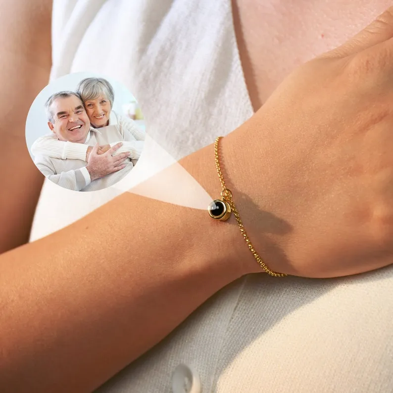 Projection Bracelet  Personalized Photo Bracelet  Memorial Picture Inside Bracelet  Customized Gift for Her Birthday Wedding Friend