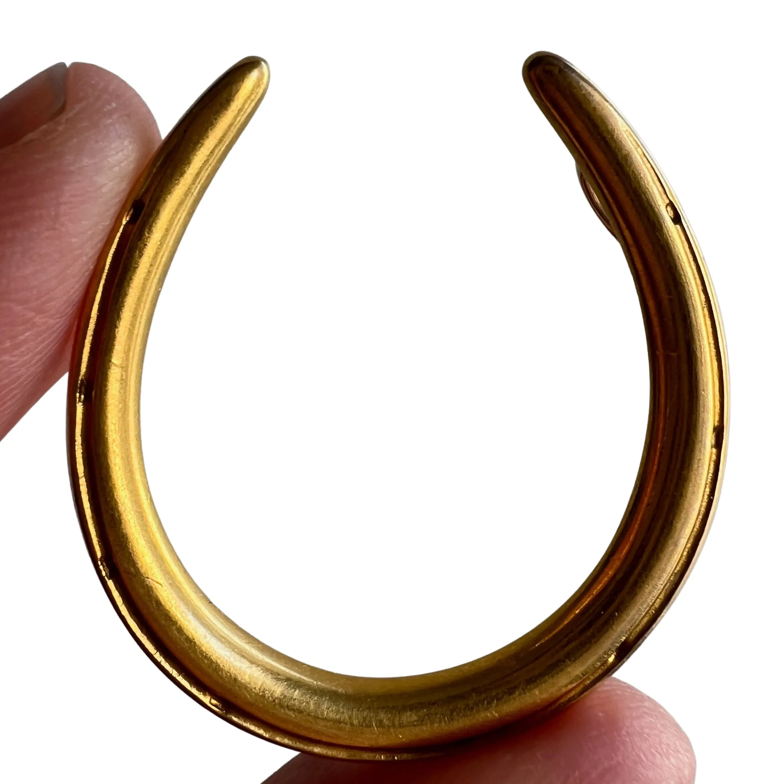 reimagined A N T I Q U E // golden luck / 10k yellow gold lucky horseshoe / a hidden bail pendant