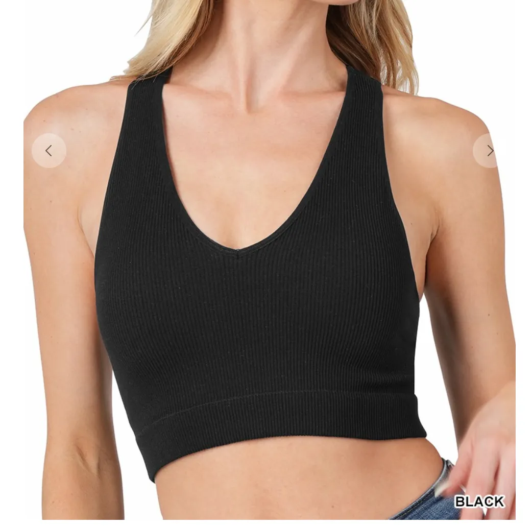 RESTOCK -Removable Pad Cropped Racerback