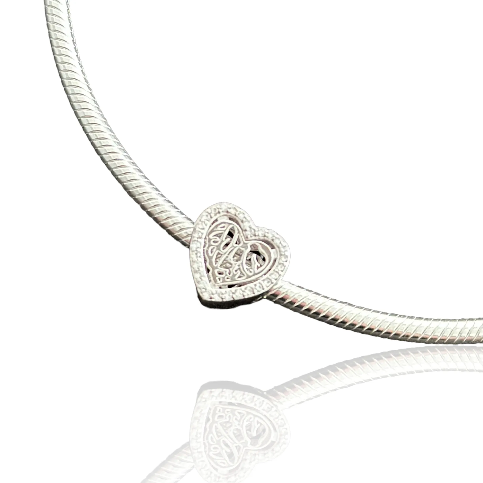 Sterling Silver Mashallah Heart Charm