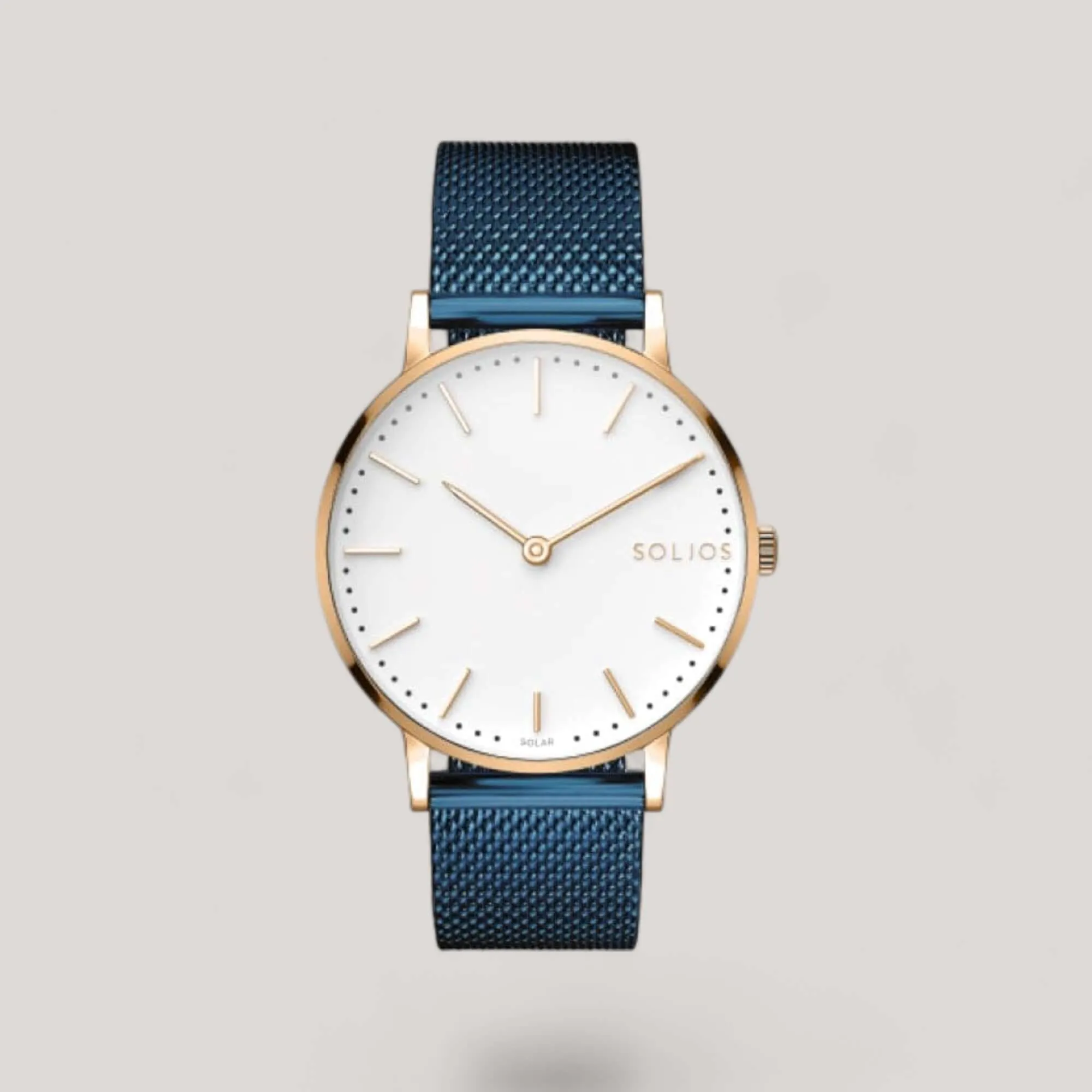 The Solar Classic | White Dial - Rose Gold Case