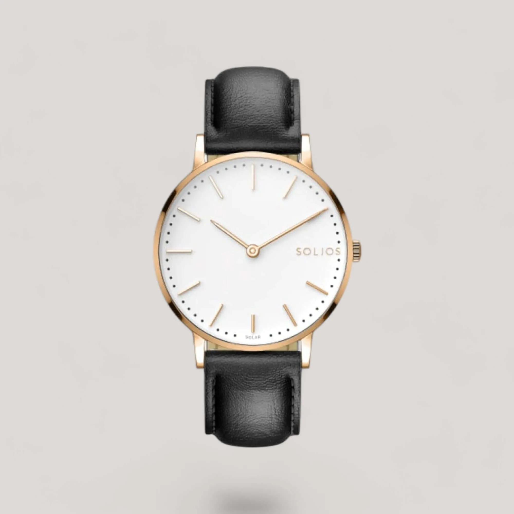 The Solar Classic | White Dial - Rose Gold Case