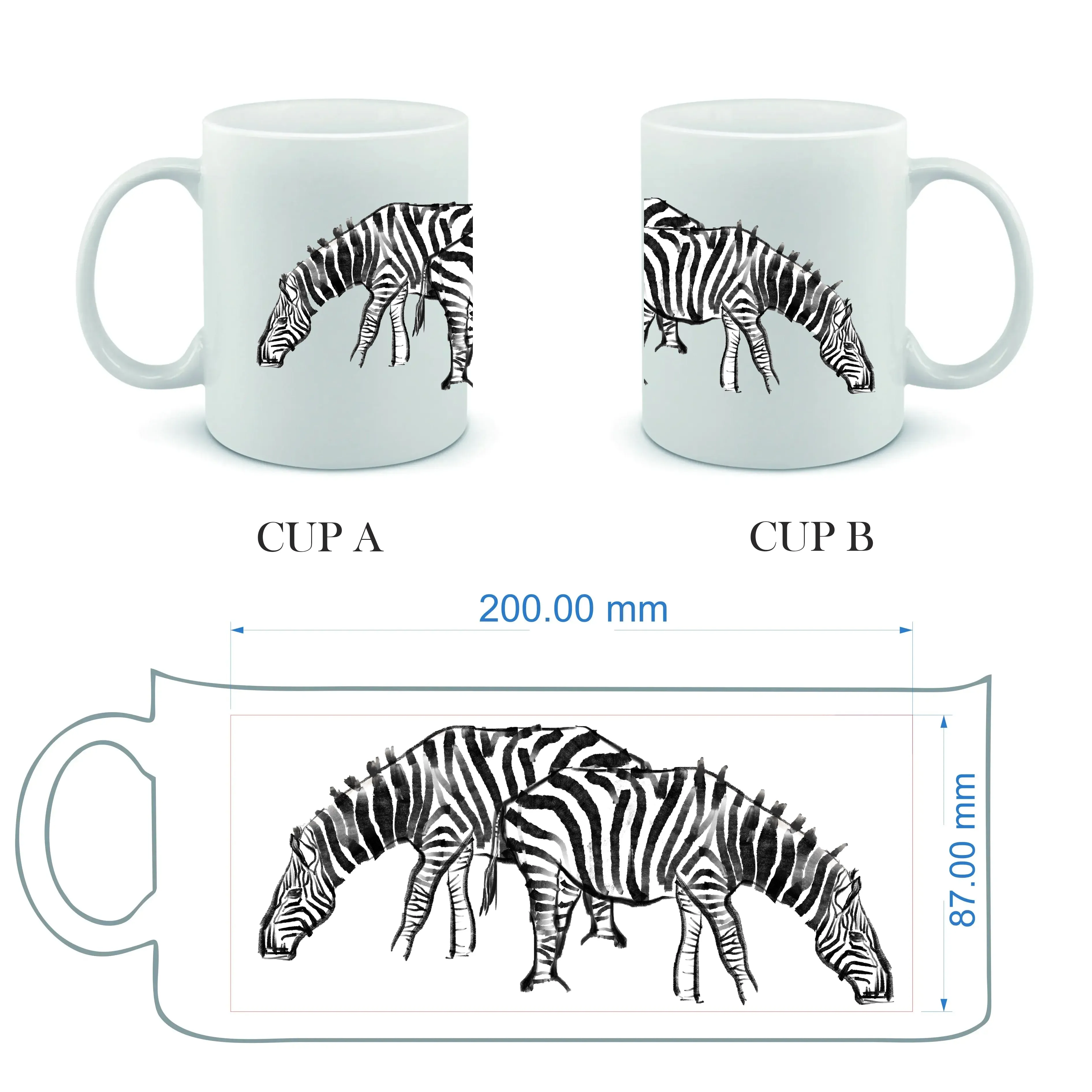 Valentine Gifts Ashore Zebra Matching Coffe Cups