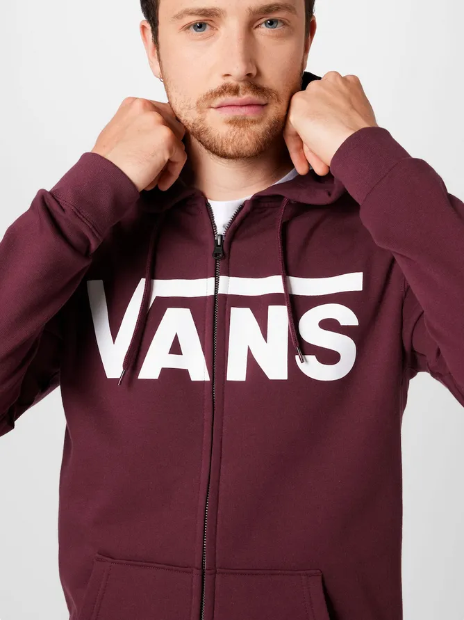 Vans zip closure hooded sweatshirt FZH 5913H07 XS burgundy