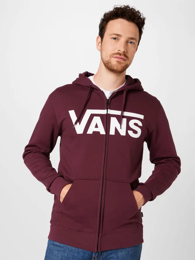 Vans zip closure hooded sweatshirt FZH 5913H07 XS burgundy